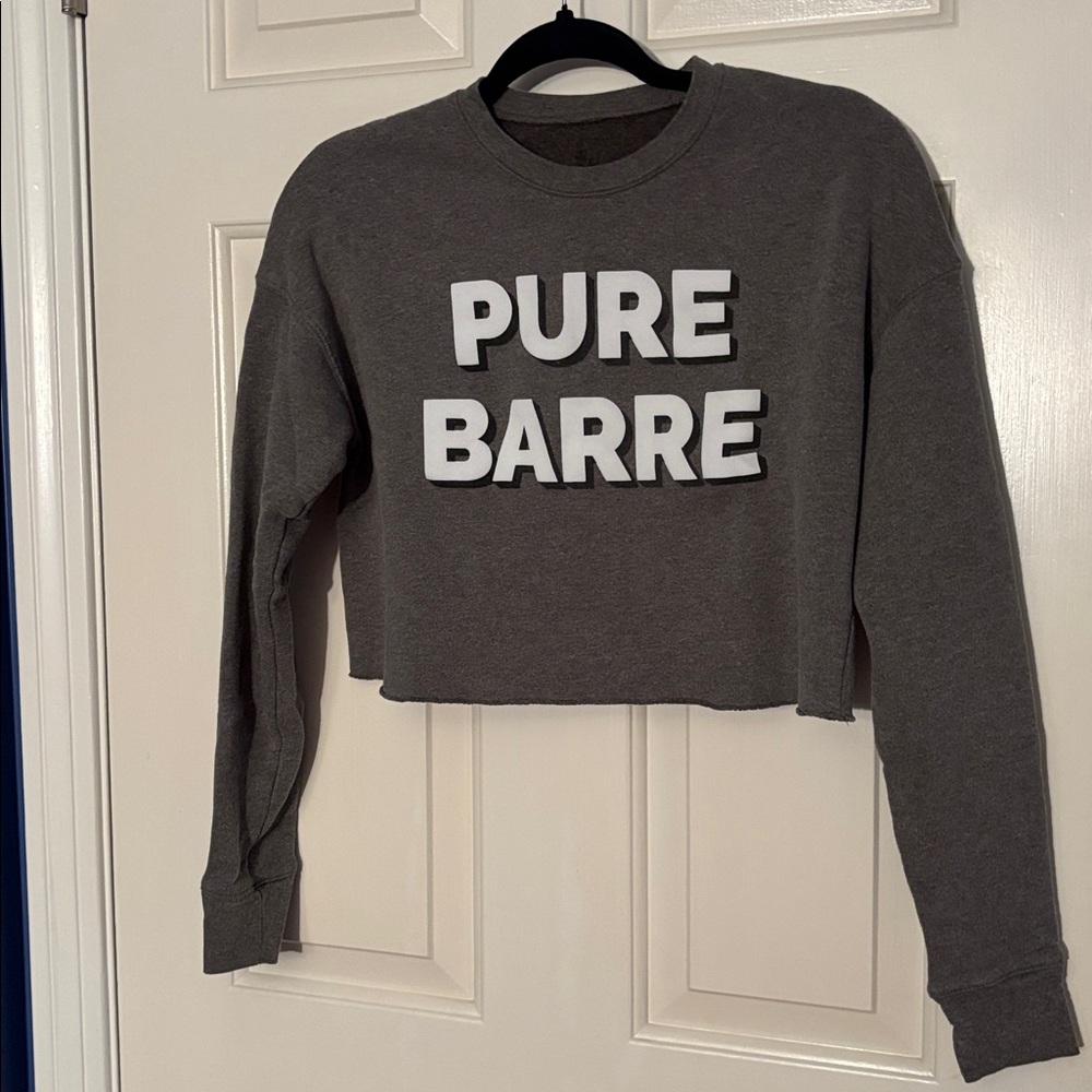 Gray Pure Barre Cropped Sweatshirt